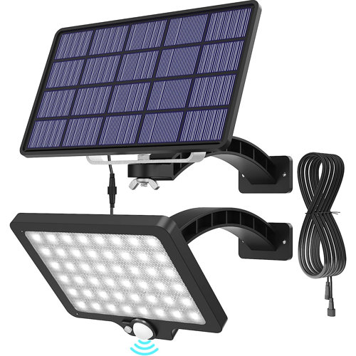 JACKYLED Solar Powered Dusk to Dawn Outdoor Security Flood Light with